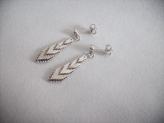 Geometric "Segmented Drapes" Dangle Stud Earrings… - image 3