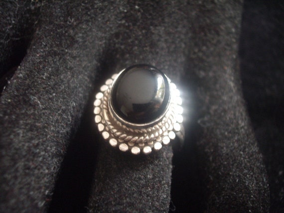 Superb BLACK ONYX In A Layered Gallery Sterling S… - image 3