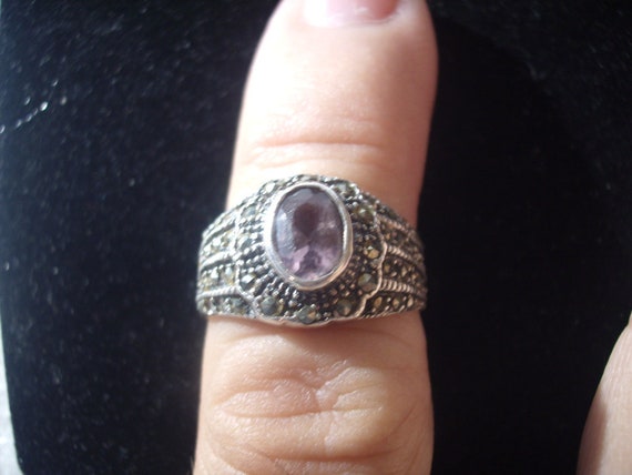 Marvelous Vintage Sterling Silver AMETHYST and MA… - image 5