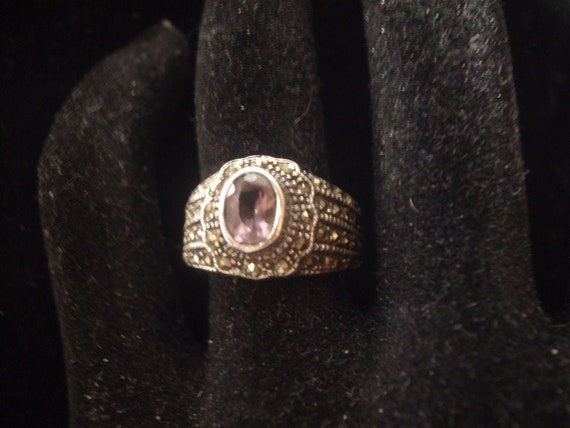 Marvelous Vintage Sterling Silver AMETHYST and MA… - image 4