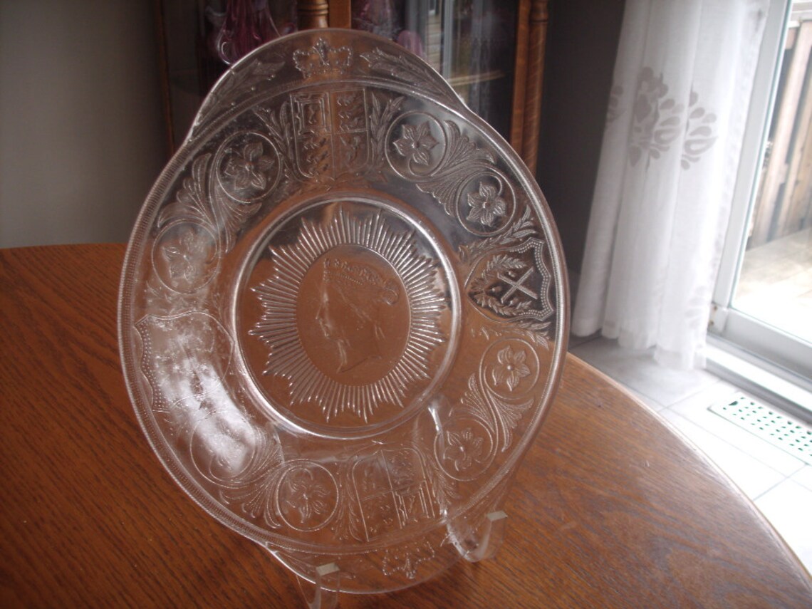 Antique NOVA SCOTIA Glass Commemorative Queen Victoria 50th Etsy
