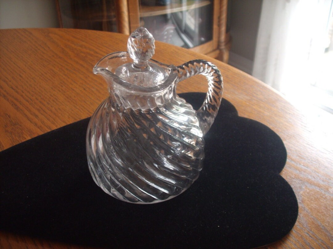 Rare Complete FOSTORIA CASCADE Pattern Honey Pitcher With Rare LID ...