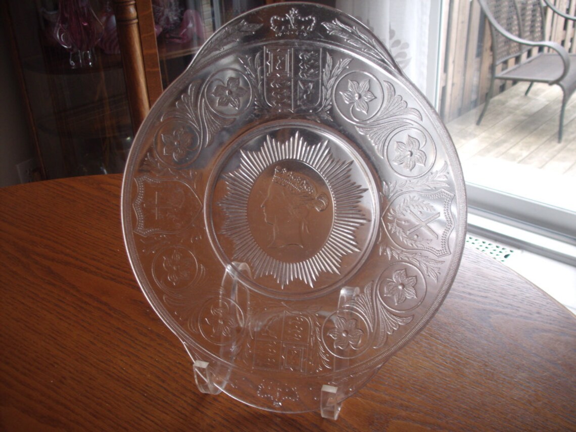 Antique NOVA SCOTIA Glass Commemorative Queen Victoria 50th Etsy