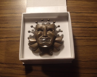 Early Vintage JAN MICHAELS of San Francisco "JESTER" Brooch in Brass