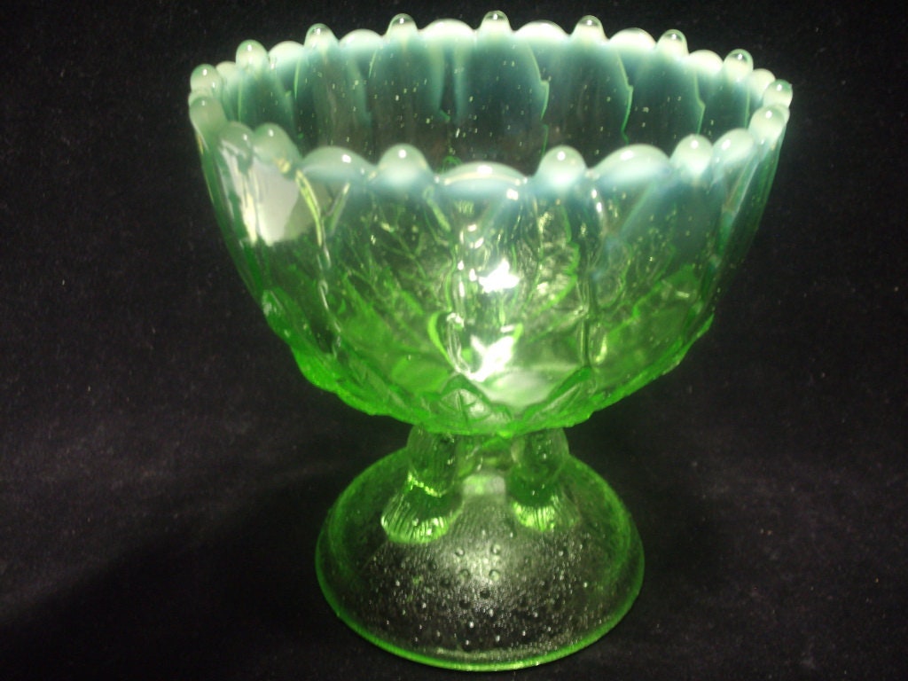 Northwood社　グリーンオパールセントガラス　キャニスター　ノースウッド Green Opalescent H. Northwood Co. 