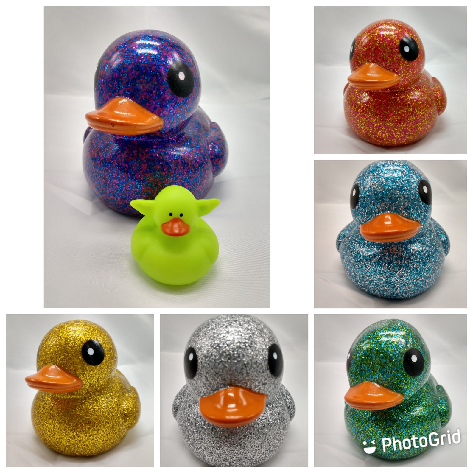 HUGE 6 Rubber Ducks Glitter Duck Several Colors Etsy