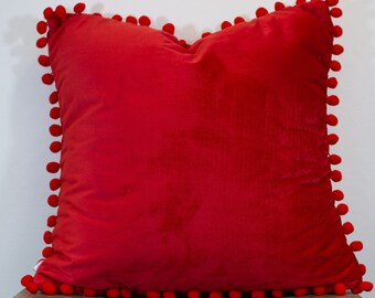 red euro pillow shams