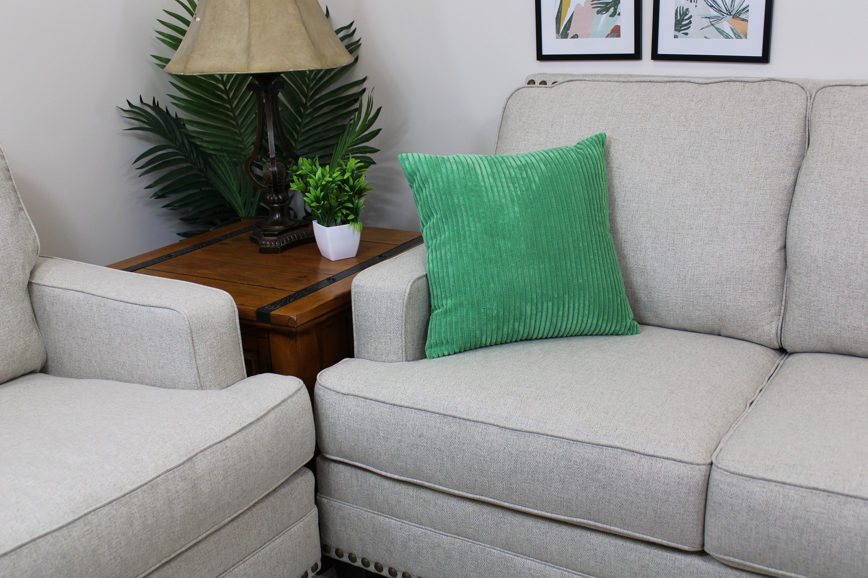 Green Corduroy Pillow Cover Decorative Pillows Throw Pillows Etsy