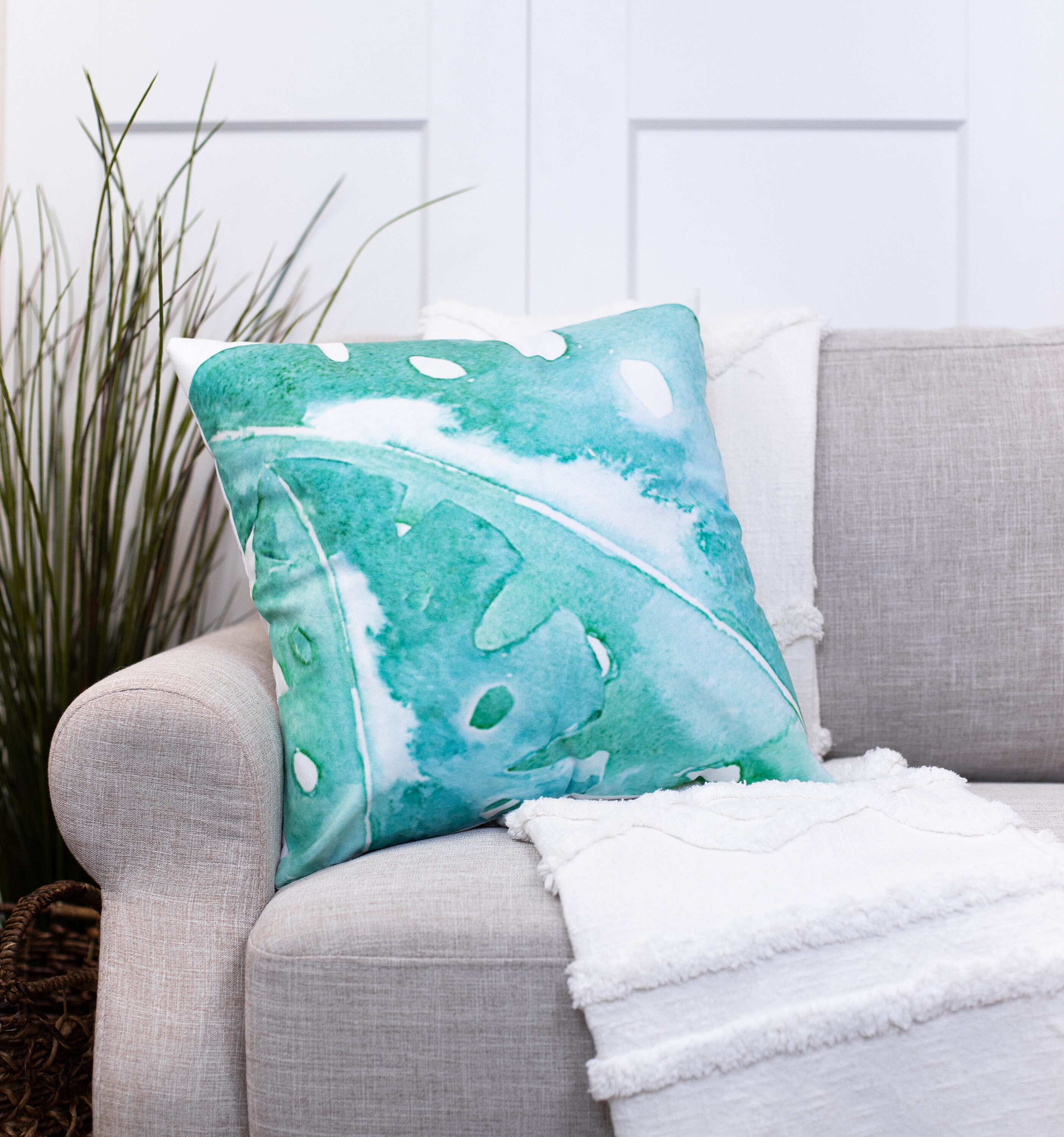 Leaves of Spring Throw Pillow Covers Decorative Pillows Etsy