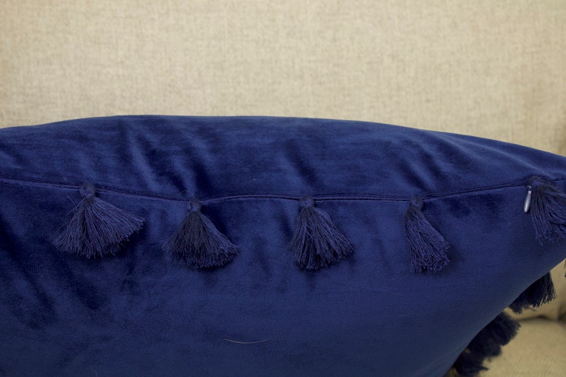 Yellow Velvet Tassel Throw Pillow Cover Velvet Pillows Etsy