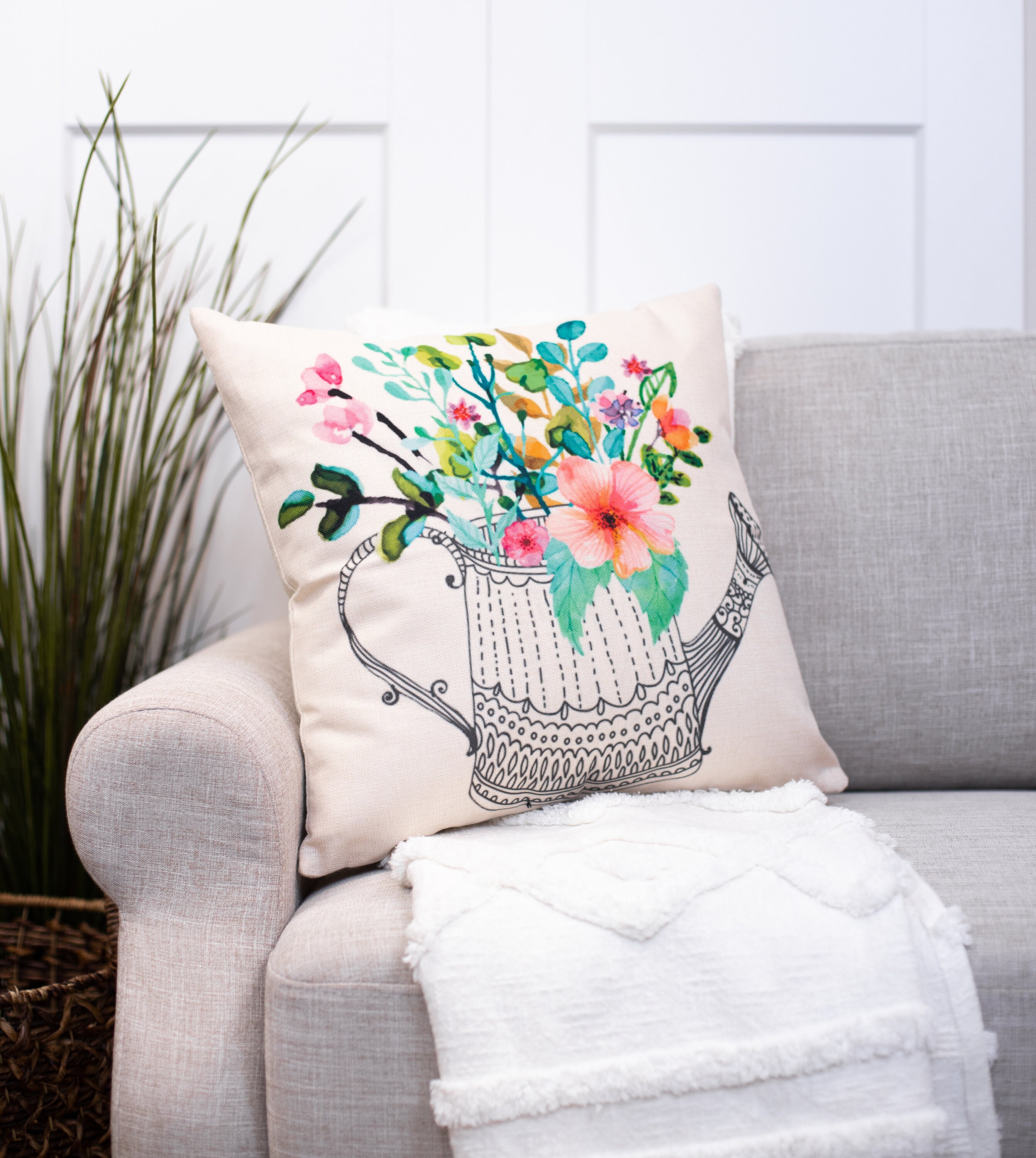 Floral Spring Throw Pillow Covers Decorative Pillows Throw Etsy