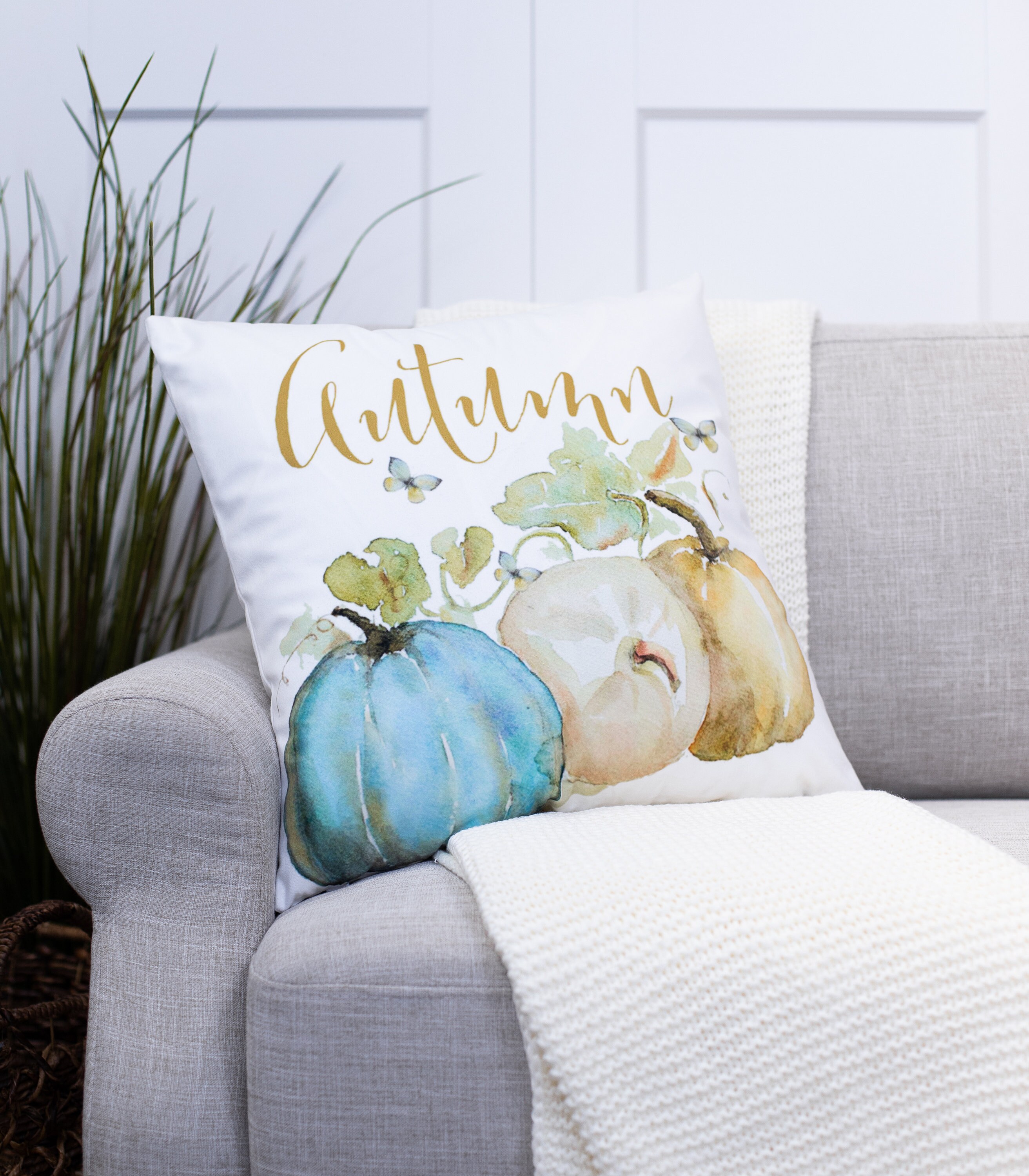 Decorative Autumn Throw Pillow Covers 18x18 Holiday Throw Etsy