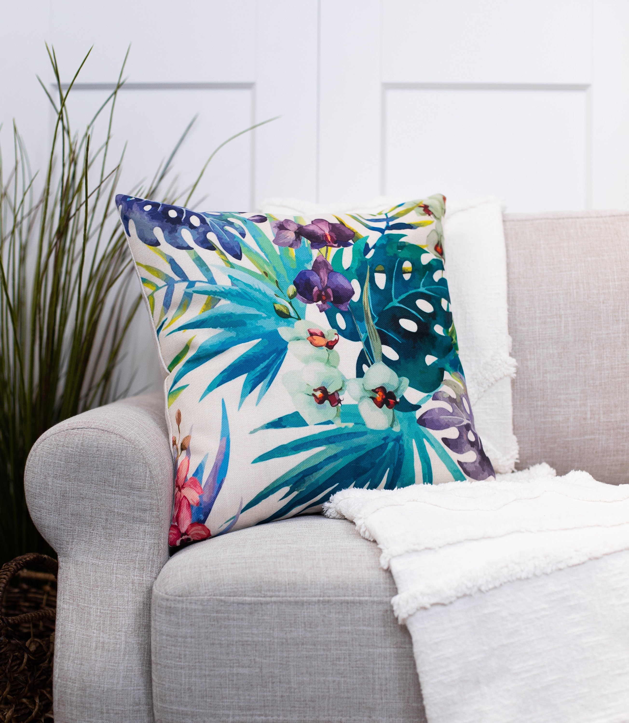 Tropical Spring Throw Pillow Decorative Pillows Throw Etsy
