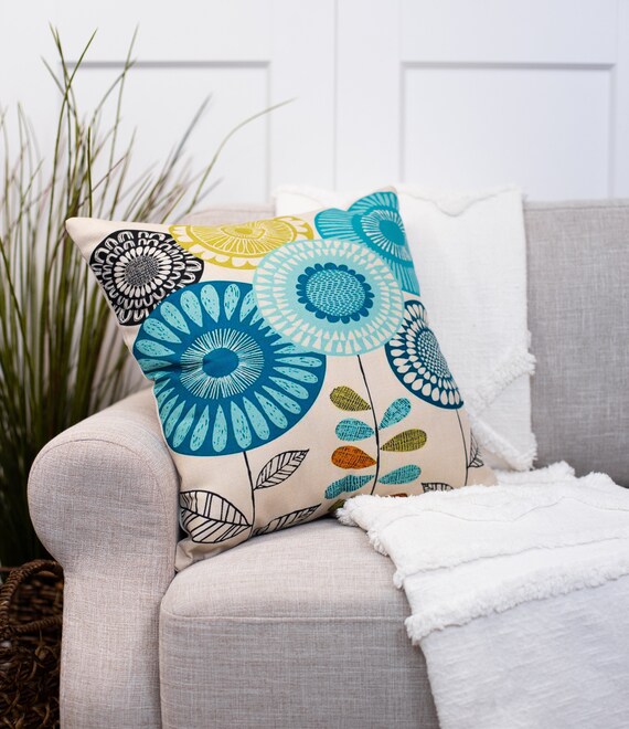 Modern Floral Spring Throw Pillow Covers Decorative Pillows Etsy