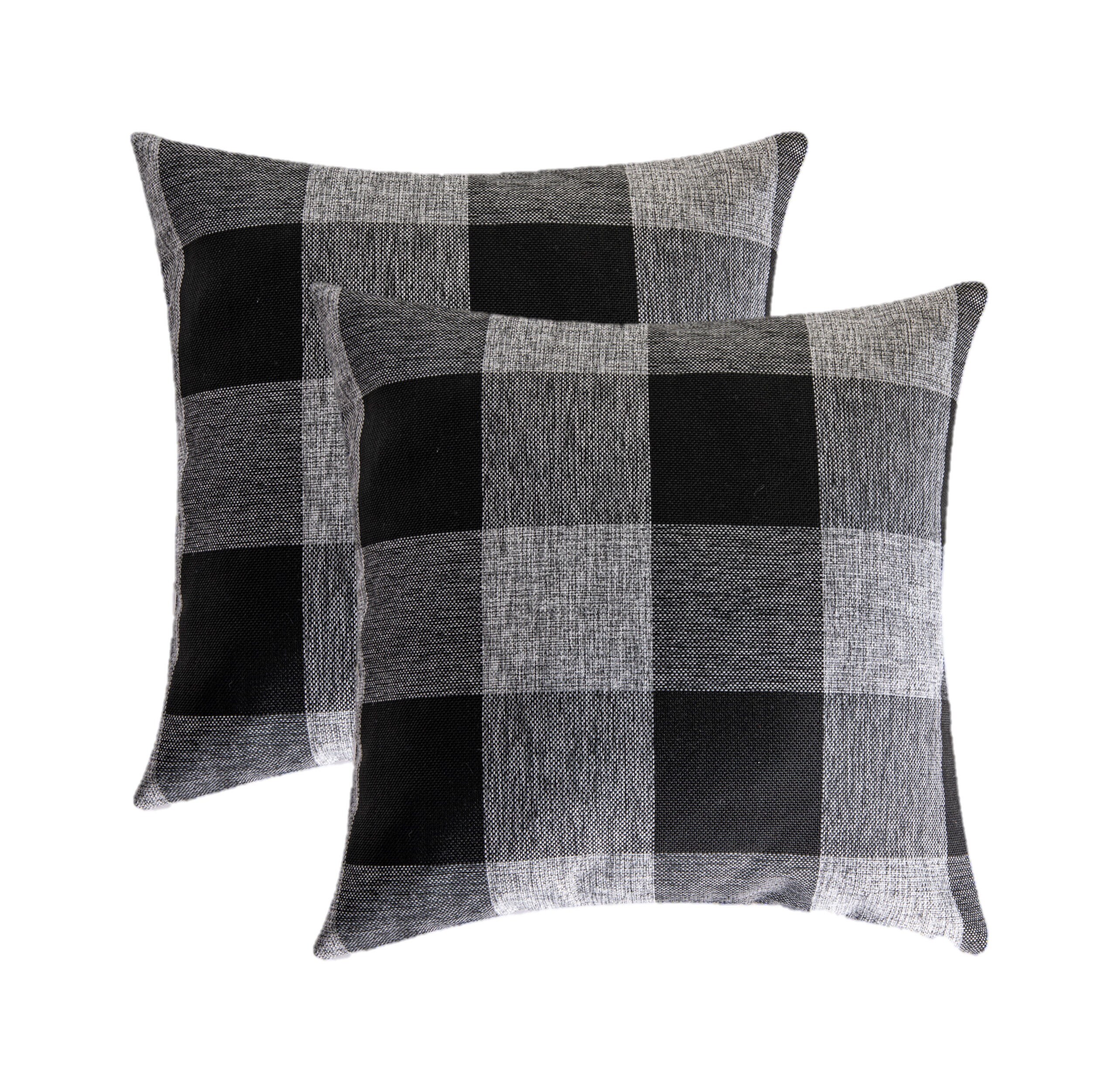 Set of 2 Gray Buffalo Plaid Throw Pillow Cover Farm Pillows Etsy