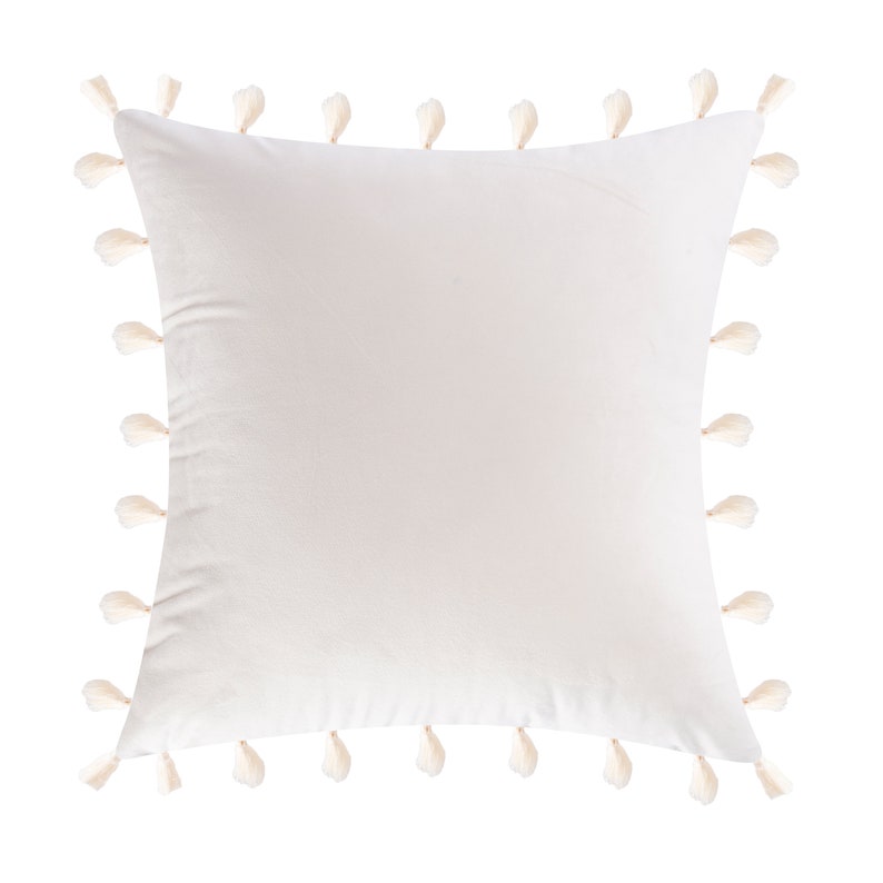 Yellow Velvet Tassel Throw Pillow Cover Velvet Pillows Etsy