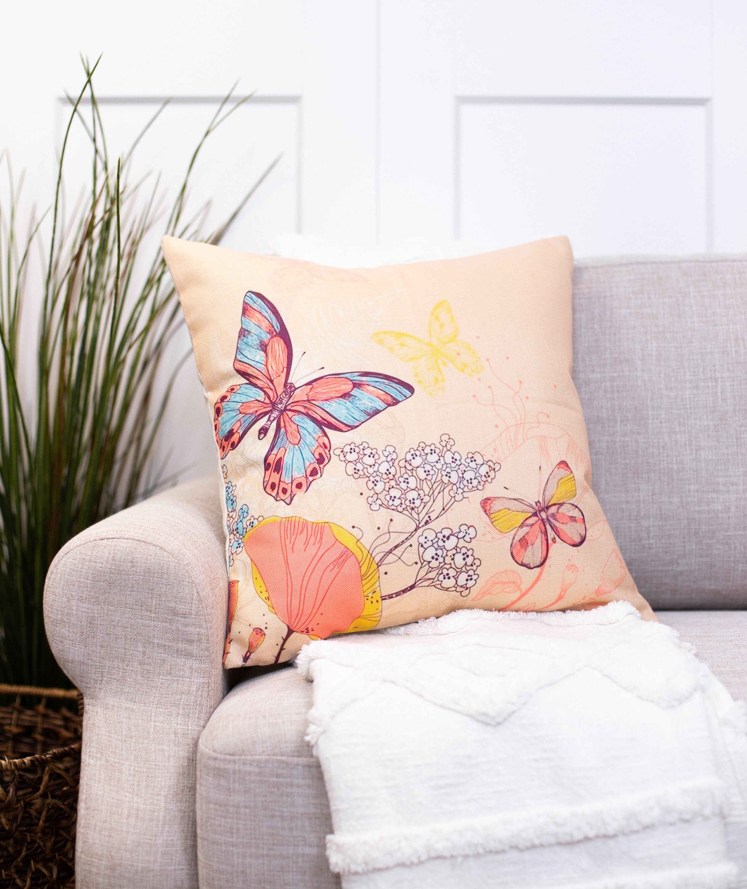 Floral Spring Throw Pillow Covers Decorative Pillows Throw Etsy