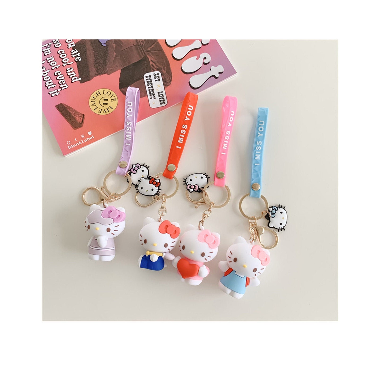 Hello Kitty keychain Hello Kitty gift Kawaii keychain Etsy