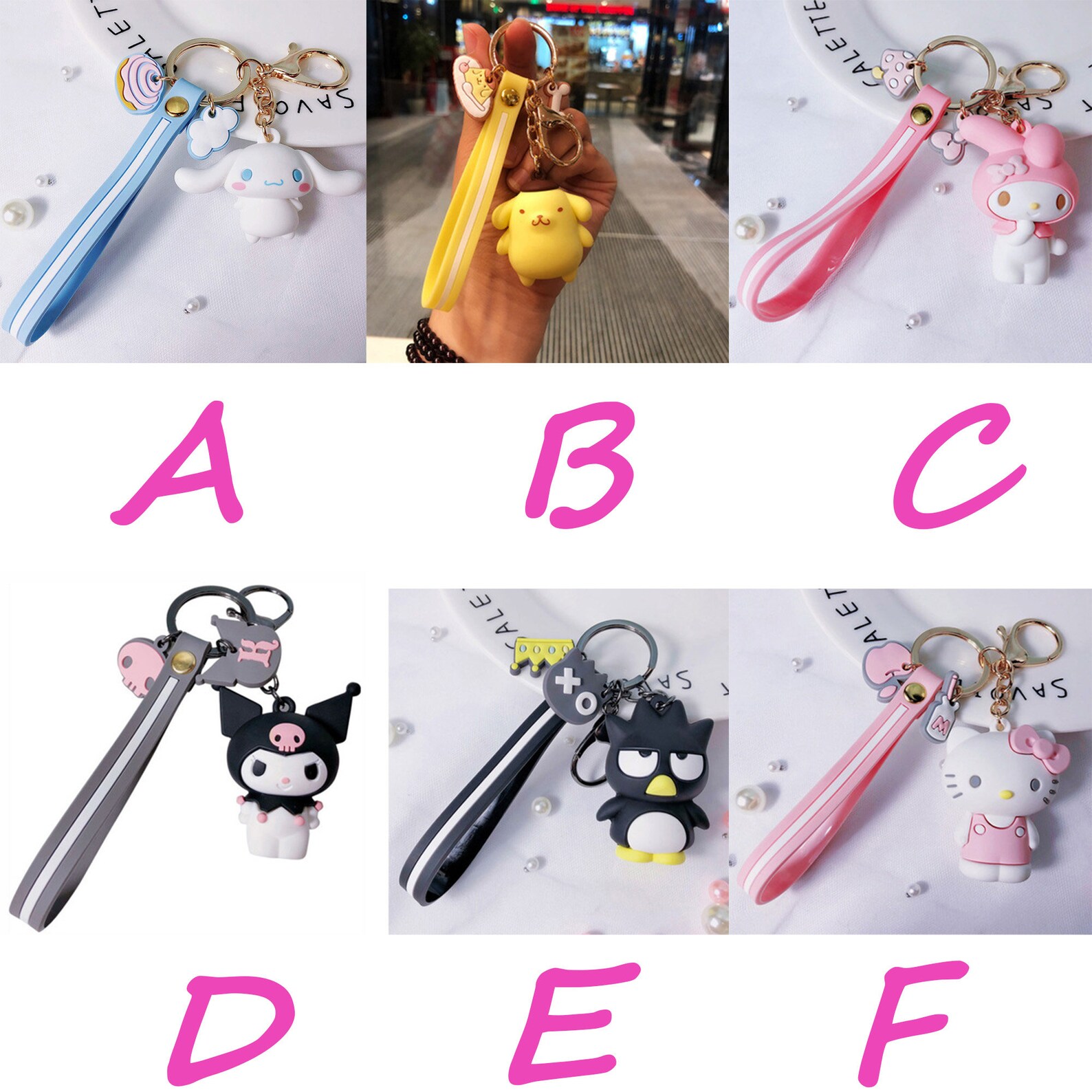 Anime keychain Kawaii keychain Sanrio keychain Cinnamoroll Etsy