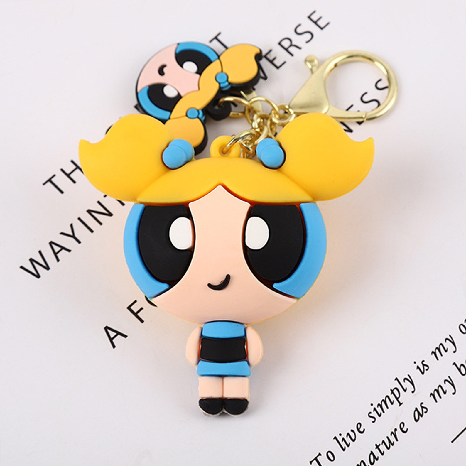 Powerpuff Girl Keychain Kawaii Keychain 3D Cartoon Keychain Etsy