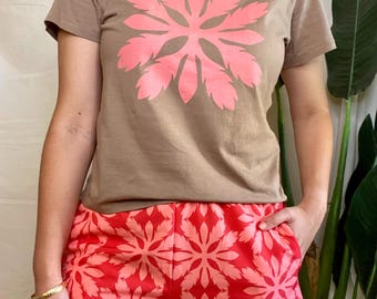 Awapuhi Quilt Tee- Pink