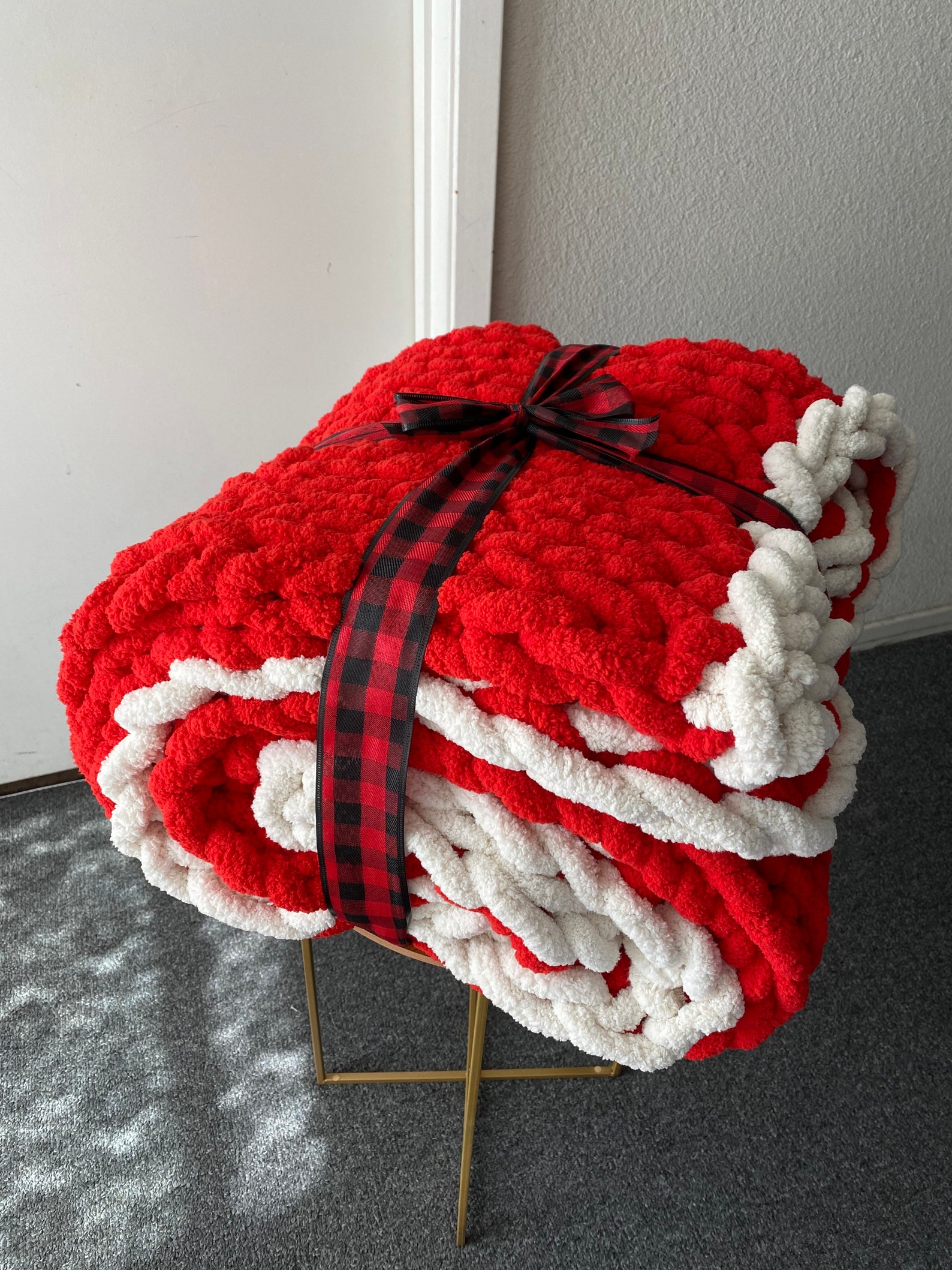 Handmade Knitted Throw Blanket Etsy