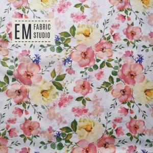 Cotone di fiori di mela, 100% cotone, quarto grasso, fiori primaverili,