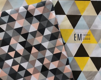 Triangles cotton, 100% cotton, fat quarter cotton, geometric cotton, triangles fabric