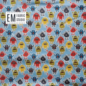 Little monsters cotton, cute monsters, Makover cotton, premium cotton, fat quarter cotton, boys fabric