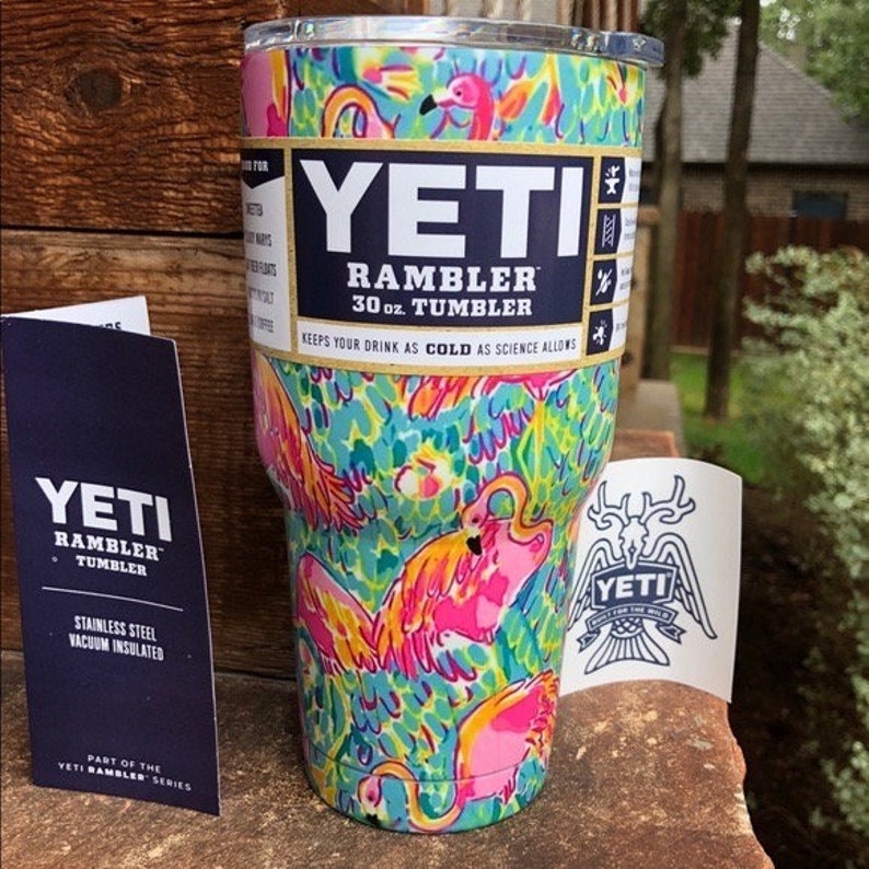 Flamingo Yeti Rambler 20oz and 30oz Lilly Pulitzer Etsy