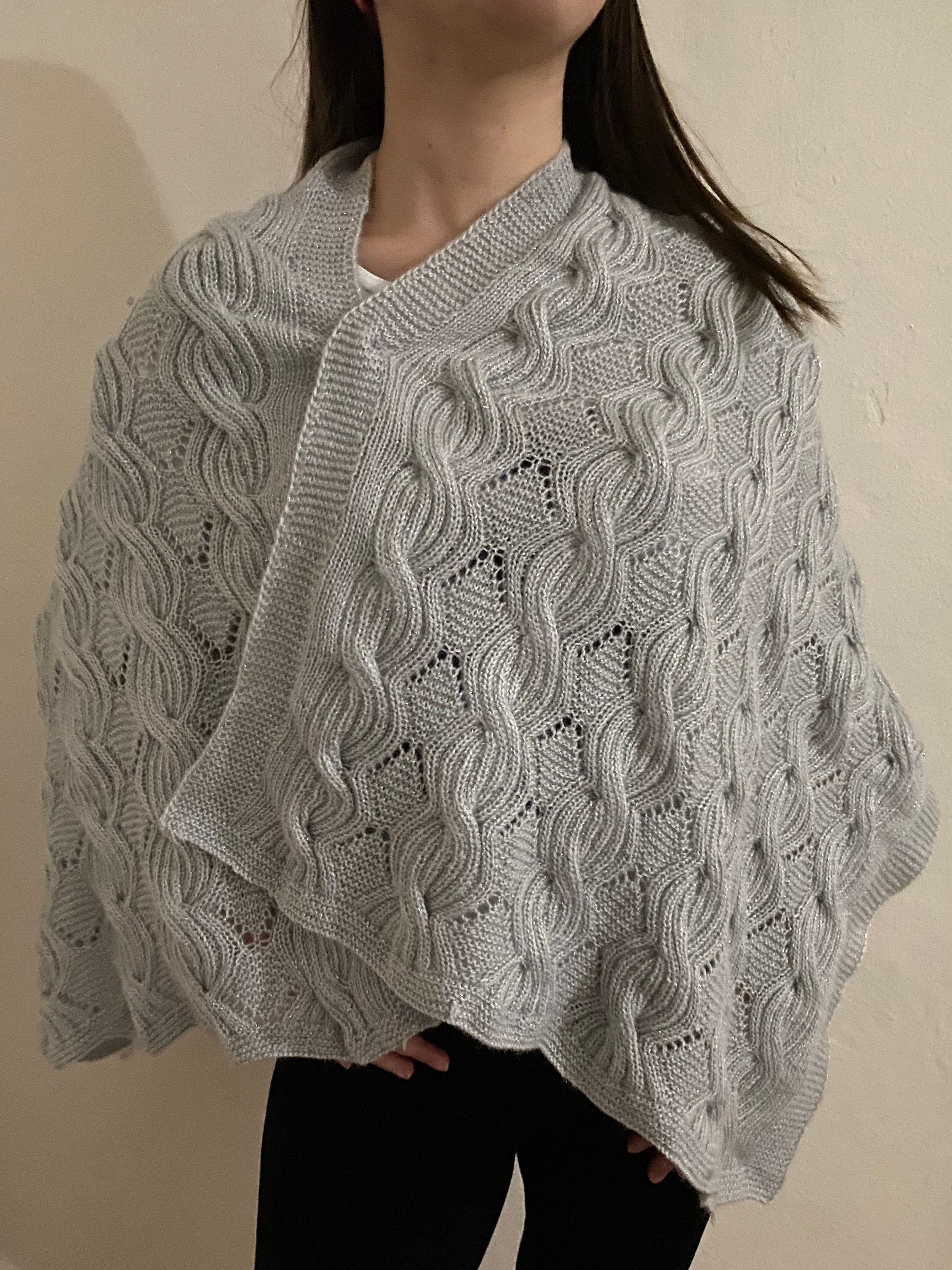 Pattern Chunky Knit Shawl Wrap Chunky knitted Shawl Knitted Etsy