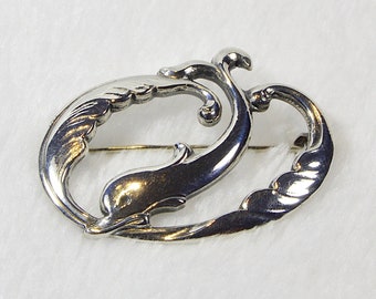 Dolphin Silver Brooch by EILER & MARLOE Denmark, Vintage Jewelry Gift for Her