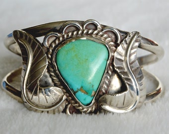 Turquoise NAVAJO JEWELRY CUFF Bracelet, Sterling Vintage Jewelry Gift for Her