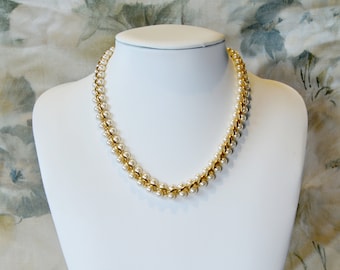 Elegant Pearls Necklace Signed Napier, in Gold Plated Chain, 1980's Vintage Jewelry Gift for Her