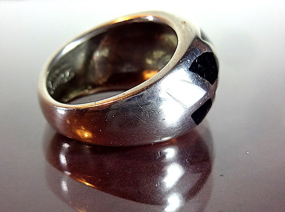 Sterling Silver Ring with Natural Inlay Stones, V… - image 3