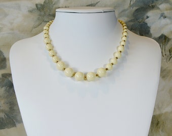 Mid Century NECKLACE by NAPIER Ivory Tone Beaded Necklace, Vintage Jewelry Gift for Her