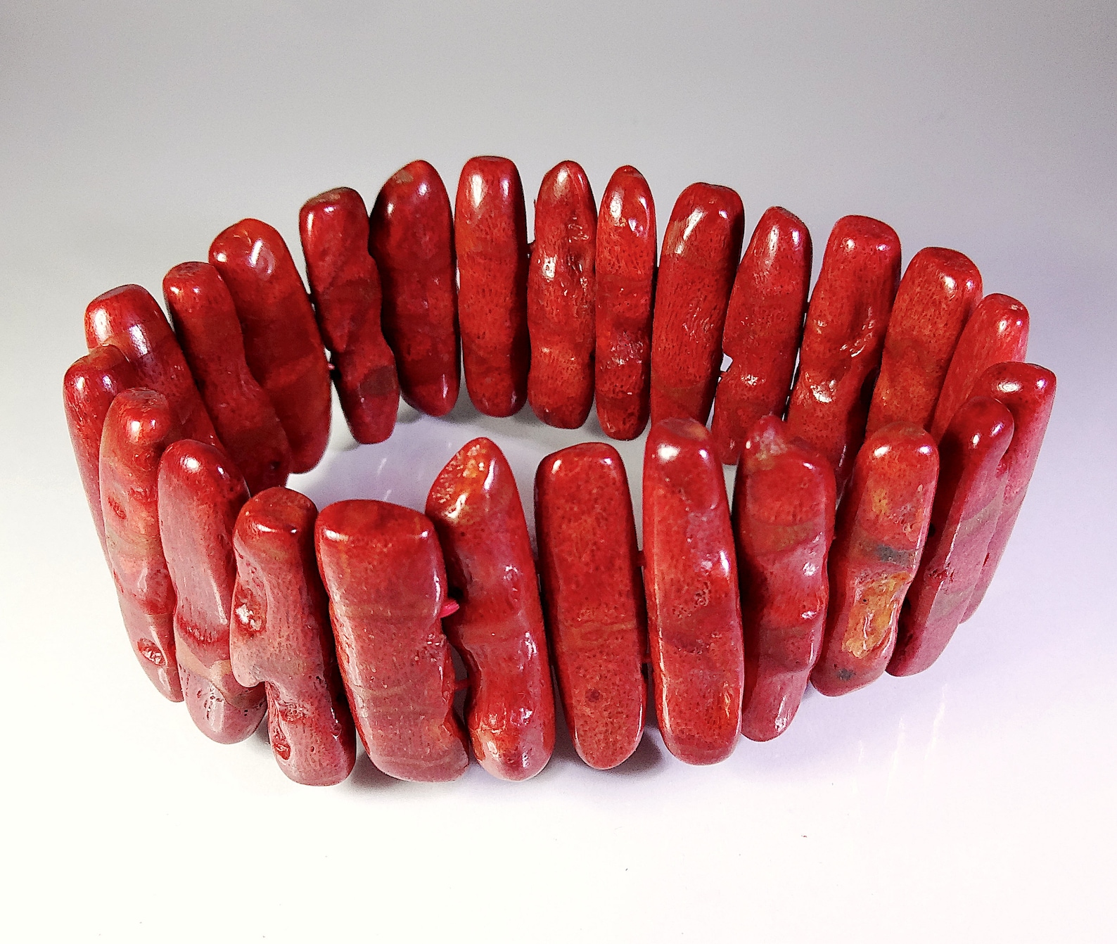 Red Coral Bracelet Stretch Branch Coral Bracelet Vintage Etsy