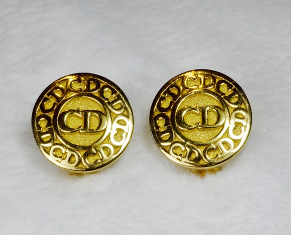 CHRISTIAN DIOR Earrings, Gold Plated Earrings wit… - image 2