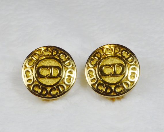 CHRISTIAN DIOR Earrings, Gold Plated Earrings wit… - image 4