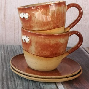 Cup + saucer | set of 4 pieces | unique ceramics | handmade | gift | modern | unique