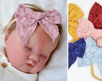 Baby headbands, nylon baby headbands, baby bows, knotted baby bow