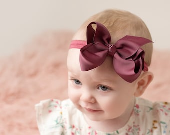 20 colors 4 Inch Baby headbands, ribbon headbands, ribbon bows, baby girl headband, infant headbands