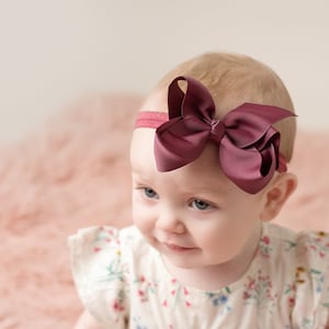 30 colors 4 Inch Baby headbands, ribbon headbands, ribbon bows, baby girl headband, infant headbands image 1