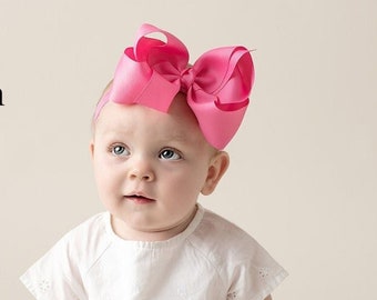 5 inch baby headbands, Big baby Bows, Ribbon baby bows, infant headbands, ribbon headbands, grosgrain ribbon baby bows, bows for babies