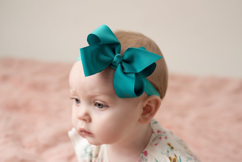 30 colors 4 Inch Baby headbands, ribbon headbands, ribbon bows, baby girl headband, infant headbands image 3