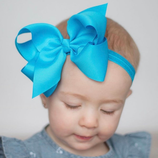 5 Inch Baby Headbands, 20 colors, YOU PICK colors, baby bows, hair bows, infant headbands, bows for babies, baby shower gift gift,