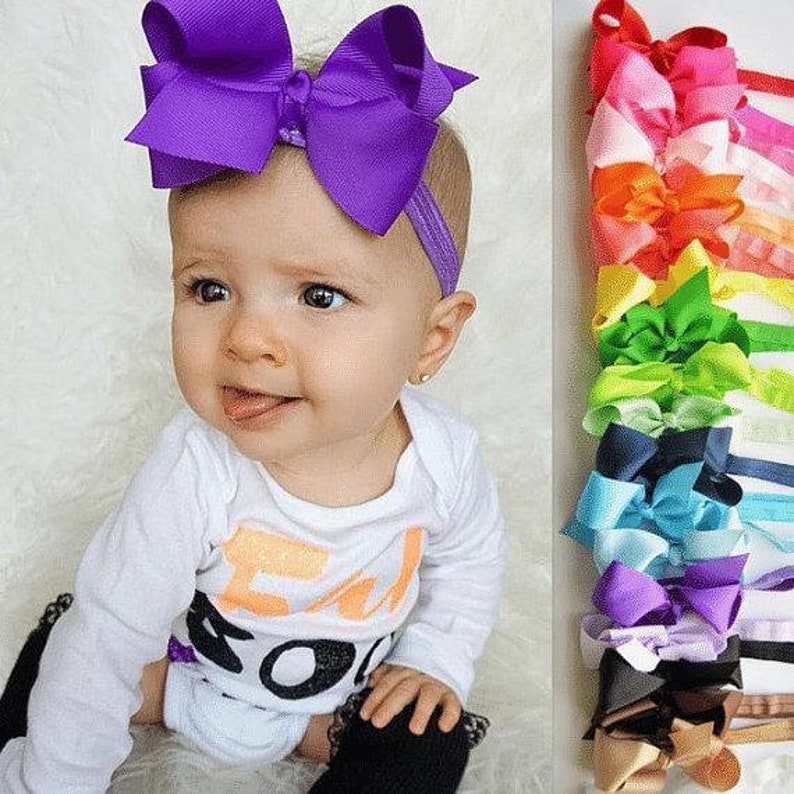 Baby headbands, 20 colors, ribbon headbands, ribbon bows, baby girl headband, infant headbands image 1