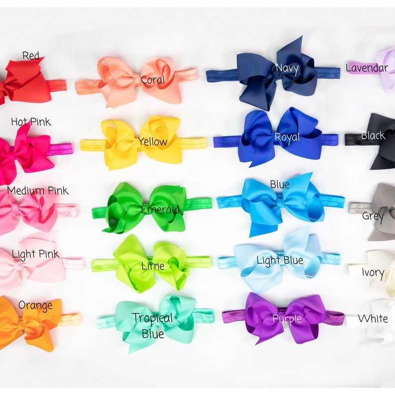 Baby headbands, 20 colors, ribbon headbands, ribbon bows, baby girl headband, infant headbands image 3
