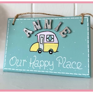 10cm x 15cm Wooden Camper Name Sign / Caravan / Motor Home / Camping