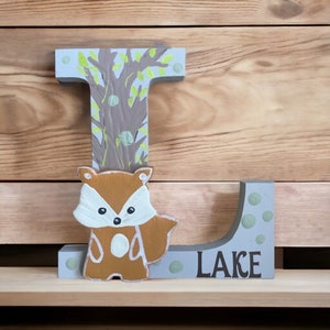 Wooden 10cm Letter Woodland Baby Nursery / Toddler Room  Decor / New Baby - Christening - Baby Shower Gift